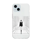 tanukidaifukuの歩く人 Soft Clear Smartphone Case