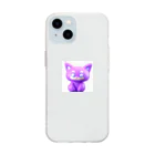 まねきねこのバイオレット　キャット Soft Clear Smartphone Case