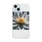tyomesuke14の白い花 Soft Clear Smartphone Case