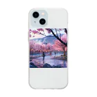 AQUAMETAVERSEの満開の桜を鑑賞する私 アメジスト 2846 Soft Clear Smartphone Case