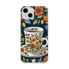 (っ◔◡◔)っ ♥ Le Petit Trésor ♥の花の詩カップ(The Flower Poetry Cup) Soft Clear Smartphone Case