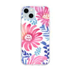 OkometoOmochiの花柄.b Soft Clear Smartphone Case