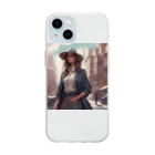 Cheetahsyanの都会の美女 Soft Clear Smartphone Case