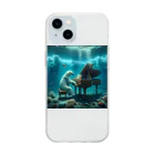 MYoshiの海中でピアノを弾く白熊 Soft Clear Smartphone Case