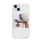 Night Octopus Queen RoseのNightOctopusQueenRose Soft Clear Smartphone Case