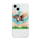 barisukaの空を飛ぶブルドッグ Soft Clear Smartphone Case