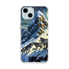 DREAMHOUSEの雪山のオオカミの群れ Soft Clear Smartphone Case