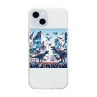 Irregular is beautifulのCretaceous Clash: Tomorrow's City Showdown Soft Clear Smartphone Case