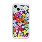 癒し屋太郎shop hausuの花ざかり Soft Clear Smartphone Case