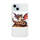 nekodoragonの猫ドラゴン Soft Clear Smartphone Case