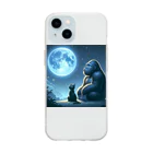 Super_Bluemoonのありそうでなさそうな猫とゴリラの友情♪ Soft Clear Smartphone Case