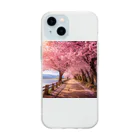 AQUAMETAVERSEの桜並木　なでしこ1478 Soft Clear Smartphone Case