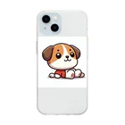 sologのおすわりわんちゃん Soft Clear Smartphone Case
