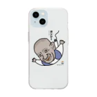 B-catのだじゃれ偉人シリーズ「ガンジー」 Soft Clear Smartphone Case