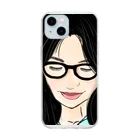 みつまめこshopのメガネ美人 Soft Clear Smartphone Case