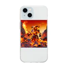 lonely_wolfの炎のタイガー・バーサーカー Soft Clear Smartphone Case