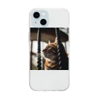 feliceのタワーに登っている猫 Soft Clear Smartphone Case