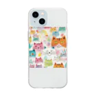 F2 Cat Design Shopのbeloved cats 002 Soft Clear Smartphone Case