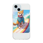 Lee17のサーフィンする柴犬 Soft Clear Smartphone Case