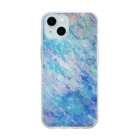 【抽象画】melty moon【フルイドアート】の凍傷 Soft Clear Smartphone Case