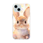 はなうさまほのうさぎとステンドグラス②｡.:*･ﾟ Soft Clear Smartphone Case