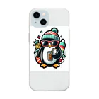 ankoro_mochiのサングラスペンギン Soft Clear Smartphone Case