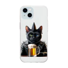 ねこねこぱんくのPUNK ROCK猫の「スパイク」 Soft Clear Smartphone Case