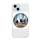 サウナマッチョのサウナパンダ Soft Clear Smartphone Case