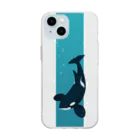 ひぐの潜水するシャチ Soft Clear Smartphone Case
