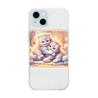 Yuya-Naganoの仲良く遊ぶ兄弟の猫 Soft Clear Smartphone Case