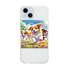 Yuya-Naganoの仲良くかけっこしてるワンちゃん達 Soft Clear Smartphone Case