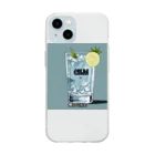 棒人間の【酒飲み】GIN生 Soft Clear Smartphone Case