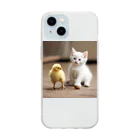 chocomegane0228の子猫とひよこ Soft Clear Smartphone Case