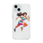 90'sタイムスリップ文具店の80’sジョギング少女② Soft Clear Smartphone Case