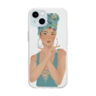 addsugarscoのturquoise girl  Soft Clear Smartphone Case