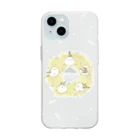 rina_suzuriのもふもふシマエナガ　ミモザリース　クリアスマホケース Soft Clear Smartphone Case