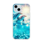 終わらない夢🌈の美しい海とイルカ🐬✨ Soft Clear Smartphone Case