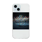 Penguin & Catの分子構造 Soft Clear Smartphone Case