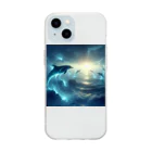 animalsの神秘的なイルカ Soft Clear Smartphone Case