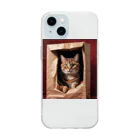 Blackcat-9のキュートな袋猫 Soft Clear Smartphone Case