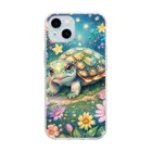 モノモノクローゼットの花とカメ Soft Clear Smartphone Case