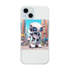 Freedomの可愛いロボットのイラストグッズ Soft Clear Smartphone Case