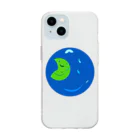 ウサネコ38の月と地球　 Soft Clear Smartphone Case