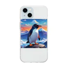 hade_raの富士山を目指すペンギン Soft Clear Smartphone Case