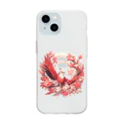 ファンタジー屋の桜と紅鳥 Soft Clear Smartphone Case