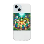 kerokero4216のケロチャンファミリー Soft Clear Smartphone Case