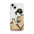 Be.BonHa 【ビーボナ】のいつの時代も猫が好き Soft Clear Smartphone Case