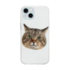 はらっぺらし猫のイロイロ♪の【デフォ顔】はらっぺらしgoods Soft Clear Smartphone Case