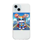 子猫カーニバルの煽り運転禁止！ Soft Clear Smartphone Case