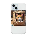 oz-chanの袋に入り込んで遊んでいる猫 Soft Clear Smartphone Case